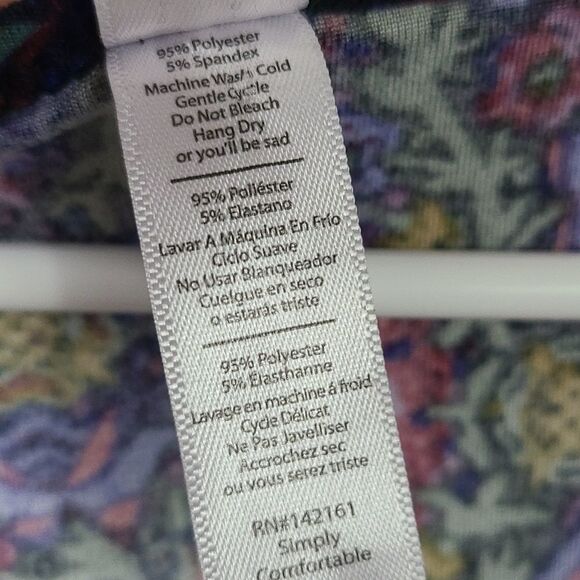 LuLaRoe Perfect Tee Small Black Printed Swing Knit Top Half-Sleeve Stretch - Picture 9 of 13